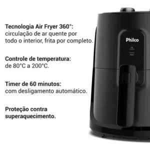 Air Fryer Philco 5,5l Cesto Quadrado 1500w Paf55a Cor Preto - Imagem 8
