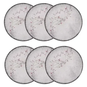 Kit Prato Raso Tramontina Floralis Porcelana 06 Peças - Imagem 2