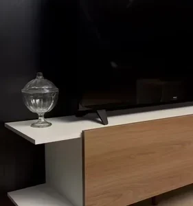 Rack Tv 55 Polegadas Sala Home Estante Organizador Multiuso Cor Branco - Imagem 2