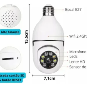 Câmera Lâmpada De Segurança Wifi Ip App Yoosee Visão Noturna - Imagem 6