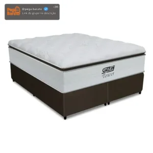 Cama box queen colchão de molas pocket ensacadas Tower Gazin 158x198x72cm - Imagem 1