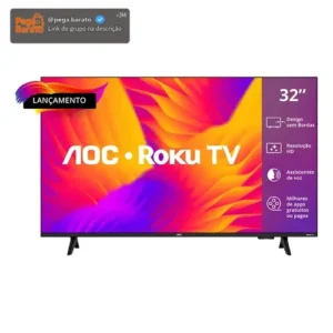 Smart Tv Aoc Dled 32 Pole Wi-fi Roku Tv Quadcore 32s5155/78g - Imagem 1