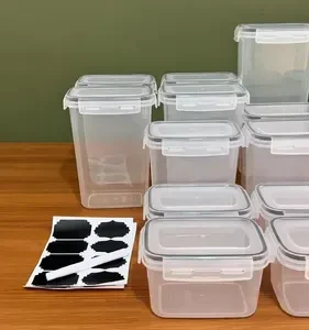 Kit 15 Potes Hermético Cadencia Mantimentos Quadrado Cozinha Branco Rishon 22,4 Litros - Imagem 2