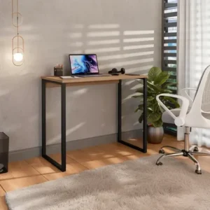 Escrivaninha Industrial Mesa Estudo Aparador Office Aço Mdf - Imagem 4