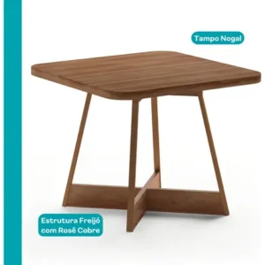 Conjunto Sala Jantar 4 Cadeiras Charlotte Carraro Nogal Rose - Imagem 4