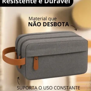 Necessaire Viagem Trabalho Organizador Masculino Feminino Impermeavel Unissex Estojo Cinza Anne - Imagem 4