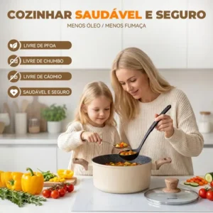 Conjunto Panelas Cerâmica Antiaderente Indução Gas 8 Peças - Imagem 6