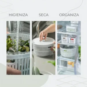 Conjunto Secador e Organizador De Salada De Geladeira Centrífuga Secador 5.5L - Imagem 9