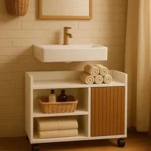 Organizador Gabinete Para Banheiro Lavabo Com Rodízio Gaveta - Imagem 12