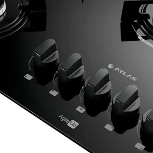 Cooktop 5 Bocas Atlas Agile Up Preto Com Mesa de Vidro e Mega Chama - Imagem 3