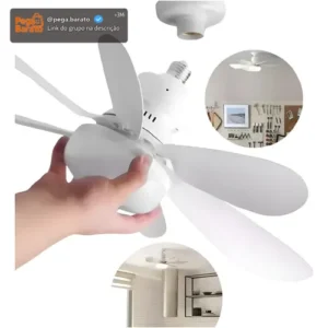 Ventilador Teto E27 Lâmpada Led Silencioso 45 80w 45 Cm 80w - Imagem 1