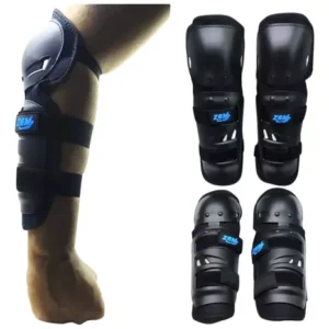 Kit de Proteção Moto 4 Peças Joelheira Cotoveleira Esportiva Preta Articulada - Imagem 2