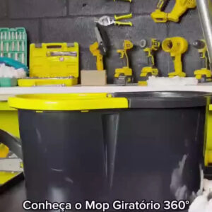 Mop Giratório 360° Balde Inox 8 Litros Centrífuga C/ 2 Refis - Imagem 2