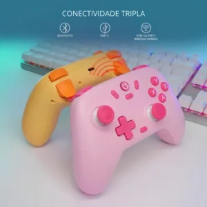 Controle Gamesir T4 Nova Lite Sem Fio Para Pc Switch Android Ios Steam Celular Hall Effect Cor Rosa - Imagem 6