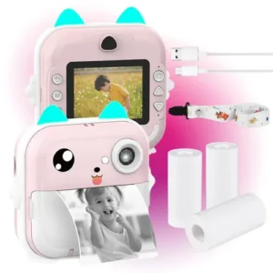 Câmera Digital Infantil Impressão Instantânea Dorama Foto Video Jogos Cor Câmera Polaroid Rosa - Imagem 7