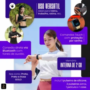 Smartwatch Microwear S11 Pro AMOLED 47mm GPS NFC WhatsApp Preto SMARTWATCH ADVANCED PRO - Imagem 5