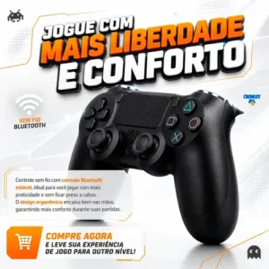 Controle Para Ps4 Sem Fio Bluetooth Videogame Tv Smart Pc Gamer Celular Dual Shock Joystick Manete - Crowley - Imagem 3