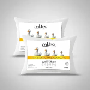 Kit 2 Travesseiros 70x50 Antialérgico Lavável Fibra Siliconada Toque de Pluma de Ganso Oaktex Cor Branco - Imagem 9