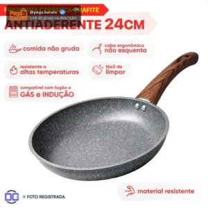 Panela Frigideira Indução E Gás Antiaderente De Cerâmica 24cm Luxo Sem Tampa Premium Care Cor Grafite Marca Dc - Imagem 1