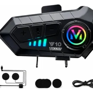 Fone De Ouvido Para Capacete Intercomunicador Bluetooth Headset Rgb Sem Fio Música GPS Chamadas Handsfree Alta Potência Woosh - Imagem 8