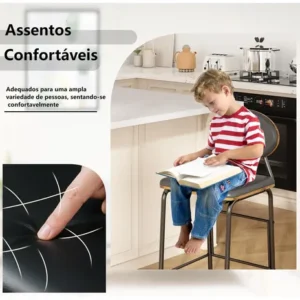 Kit 2 Cadeiras Cozinha Jantar Metal Com Estofada Sala Bar - Imagem 7