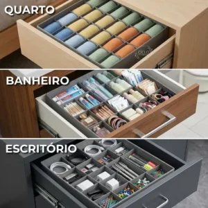Kit 2 Organizador Colmeia De Roupas Gaveta Guarda Roupa 24 Divisórias Ciclo Alternativa Cor Cinza - Imagem 3