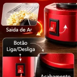 Pipoqueira Elétrica 110v Sem Óleo 1200w Ar Quente Saudável - Imagem 7