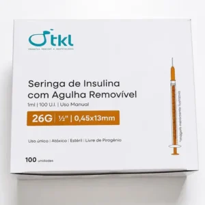 Seringa Insulina Agulha Removível 13x4,5mm Tkl 100 Unidades - Imagem 3