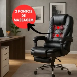 Cadeira Escritório Presidente Massageador Couro H Homall Preto Couro Este apoio de pés é ajustável e giratório, perfeito para uso no estudo ou no escritório. A capacidade de carga é de 120kg - Imagem 13