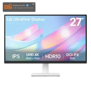 Monitor LG UltraFine™ - Tela IPS UHD 4K 27", HDR10, DCI-P3 90%, Dynamic Action Sync – 27US500-W - Imagem 1