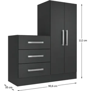 Cômoda 2 Portas 3 Gavetas Rodial Dunas Wt - Imagem 3