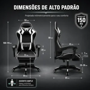 Cadeira Gamer Python Fly GC01 Ergonômica com Apoio para Pés e Encosto Reclinável até 150kg - Imagem 4