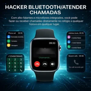 Smartwatch S10 Série 10 Relógio Digital Masculino Feminino Resistente A Agua Caixa Prateado Com 2 Pulseiras Smartwatch Completo Compatível Android E Ios Monitor Atividades 3 Tech Liso prateado - Imagem 6