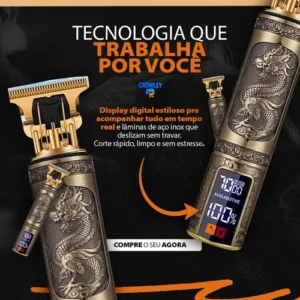 Maquina Barbear Maquininha Dragao Cortar Cabelo Barba Elétrica Aparador Depilador Intimo Pelos Masculino - Crowley - Imagem 4