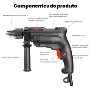 Furadeira De Impacto Elétrica Genérica Compacta - Imagem 7