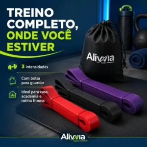 Kit Super Band 3 Intensidades Piva Store - Elástico Extensores Borracha Leve, Média E Extra Forte P/ Crossfit Pilates Faixa Fisioterapia Academia - Imagem 3