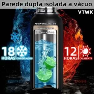 1200ml Garrafa Térmica Bebidas Quentes E Frias Cor Preto Marca Vtwk - Imagem 9
