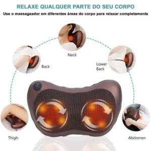 Massageador Travesseiro Elétrico Corporal Pescoço Lombar - Imagem 12