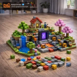 Kit 100 Blocos Magnéticos De Montar Construção Brinquedo - Imagem 1