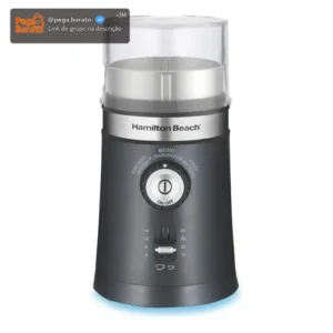 Moedor de Café Elétrico Hamilton Beach Ajustável Inox 150W Triturador Grãos Sementes Cuba Removível - Imagem 1