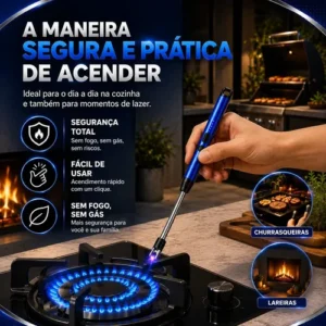 Kit 3 Acendedor Elétrico Recarregável Usb Para Fogão Plasma - Imagem 6