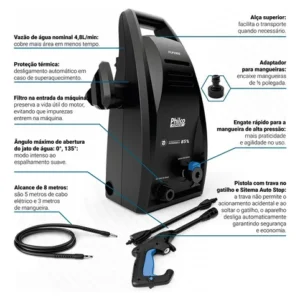 Lavadora de Alta Pressão 1800psi Philco Force 1600W PLP2800 - Imagem 11