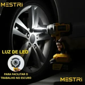 Chave De Impacto e Parafusadeira A Bateria 21v 4ah 3 em 1 Brushless Amarelo 50hz/60hz Sem Escova 2 Baterias Recarregável Bivolt MESTRI - Imagem 8