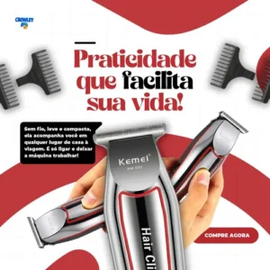 Maquina Acabamento Cortar Cabelo Barba E Pelos Kemei 032 - Imagem 4