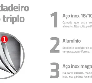 Jogo De Panelas Tramontina Allegra 5pç Aço Inox 5 Utensílios Inox - Imagem 8