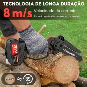 Mini Motosserra A Bateria 6 Pol Portatil Potente Brushless - Imagem 7