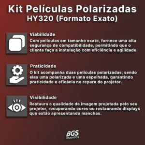 Kit Películas Polarizadas Exatas P/ Reparo Projetor Hy320 - Imagem 4
