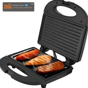 Sanduicheira Grill 2 Em 1 Preta 750w Preto Kian - Imagem 1