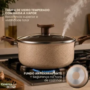 Jogo De Panelas Antiaderente 10 Peças Teflon bianco Cor Cappuccino - Imagem 8
