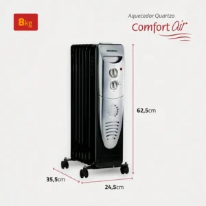Aquecedor a Óleo Mondial Preto/Prata 1500W A-06 - Imagem 6